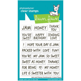 Lawn Fawn - Clear Stamps - Jam and Honey Sentiments LF4129