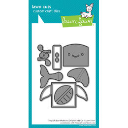 Lawn Fawn Dies - Tiny Gift Box Whale and Dolphin Add-On LF4137
