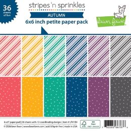 Lawn Fawn Petite Paper Pack 6x6 - Stripes 'n Sprinkles Autumn LF4184