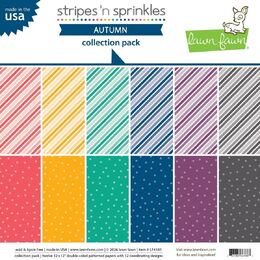 Lawn Fawn 12x12 Paper Pack - Stripes 'n Sprinkles Autumn LF4185