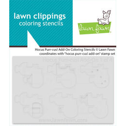 Lawn Fawn Coloring Stencils - Hocus Purr-cus! Add-On LF4191
