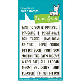 Lawn Fawn - Clear Stamps - Henry's Build-A-Sentiment: Cat LF4203
