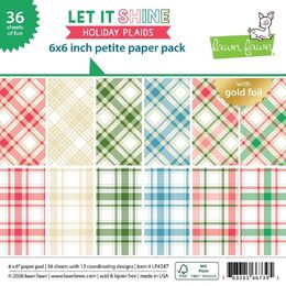 Lawn Fawn Petite Paper Pack 6x6 - Let It Shine Holiday Plaids LF4247