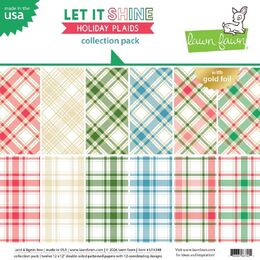 Lawn Fawn 12x12 Paper Pack - Let It Shine Holiday Plaids LF4248