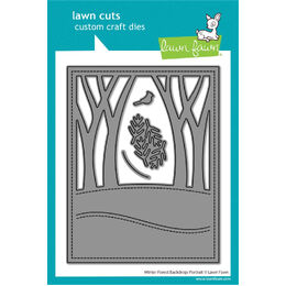 Lawn Fawn Dies - Winter Forest Backdrop: Portrait LF4276