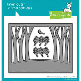 Lawn Fawn Dies - Winter Forest Backdrop: Landscape LF4277