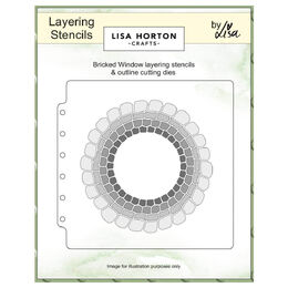 Lisa Horton Crafts Layering Stencil 6"X6" - Bricked Window