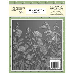 Lisa Horton Crafts Embossing Folder 6"X6" - Meadow Of Sweet Peas