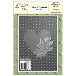 Lisa Horton Crafts Embossing Folder 5"X7" - Dotty Magnolia Heart