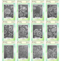 Lisa Horton Crafts Limited Edition 3D Embossing Folders 5" x 7" - A Year In Bloom 2026 (Set of 12)