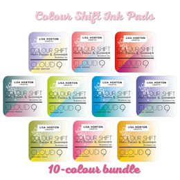 Lisa Horton Crafts Cloud 9 Colour Shift Ink Pads 10 Colours Bundle
