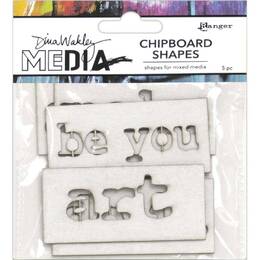 Dina Wakley Media Chipboard Shapes - Words MDA69294