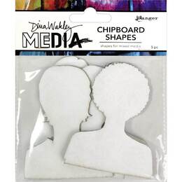 Dina Wakley Media Chipboard Shapes - Passport Photos MDA74939