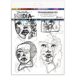 Dina Wakley Media Transparencies - Abstract Portraits Set 2 MDA82040