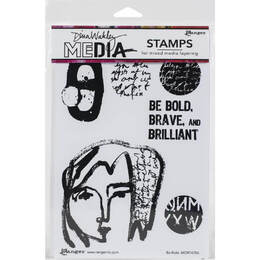 Dina Wakley Media Cling Stamps 6"X9" - Be Bold MDR74786