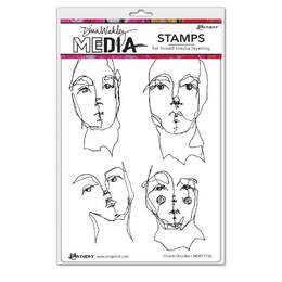 Dina Wakley Media Cling Stamps 6"X9" - Church Doodles MDR77756