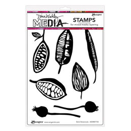 Dina Wakley Media Cling Stamps 6" x 9" - Bold Botanicals MDR87755