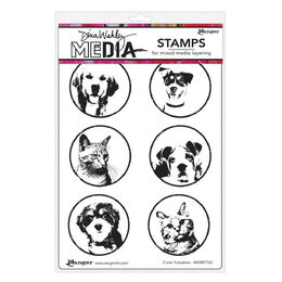 Dina Wakley Media Cling Stamps 6" x 9" - Circle Furbabies MDR87762