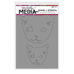 Dina Wakley Media Stencils - Cat Head Masks MDS65012