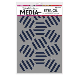 Dina Wakley Media Stencils - Fractured Hexagons MDS65029