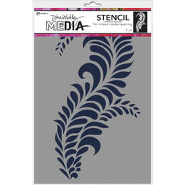 Dina Wakley Media Stencils - Giant Flourish MDS74564
