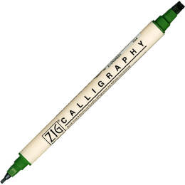 Zig Memory System Calligraphy - Evergreen (2mm/5mm)