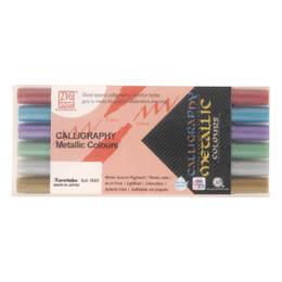 Zig Memory System Calligraphy Metallic Colours - 6 Colors Set (2mm/3.5mm)