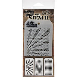 Tim Holtz Mini Layering Stencil Set 3/Pkg - Set #42 MTS42