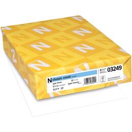 Neenah 80lb Classic Crest Cardstock 8.5"X11" 25/Pkg - Solar White N03249 (Seconds)