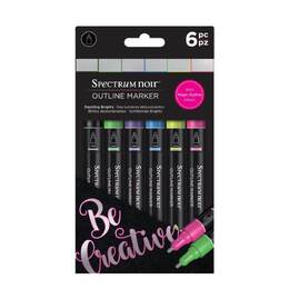 Spectrum Noir Outline Markers 6/Pkg - Dazzling Brights