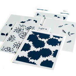 Pinkfresh Studio Stencils 4.25"X5.25" 5/Pkg - Darling Dahlias Layering PF135521
