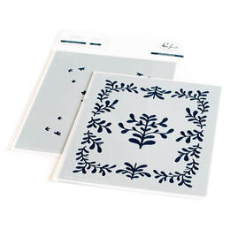 Pinkfresh Studio Stencils 4.25"X5.25" 2/Pkg - Sweet Leaves Frame Layering PF135721