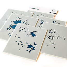 Pinkfresh Studio Stencil - Fancy Rose Bunch 6/pk 160322