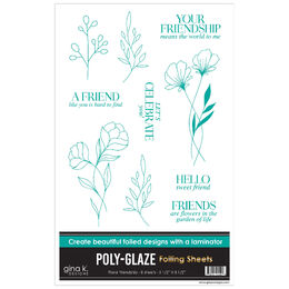 Gina K Designs Poly-Glaze Foiling Sheets - Floral Friendship