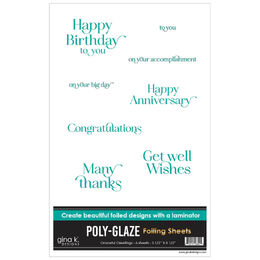 Gina K Designs Poly-Glaze Foiling Sheets - Graceful Greetings