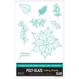 Gina K Designs Poly-Glaze Foiling Sheets - Peaceful Poinsettia
