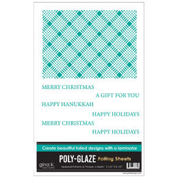 Gina K Designs Poly-Glaze Foiling Sheets - Seasonal Patterns and Phrases