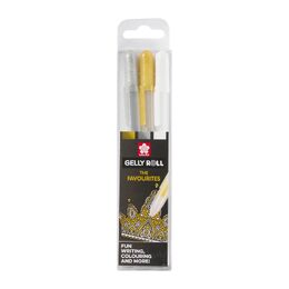 Sakura Gelly Roll Gel Pen - Gold, Silver & White (3pcs)