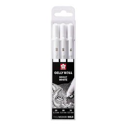 Sakura Gelly Roll Gel Pen - 05, 08 & 10 White (3pcs)
