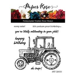 Paper Rose Clear Stamp - Vintage Tractor (4x4") 18605
