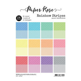 Paper Rose Paper Pack - Rainbow Stripes (A5) 24pc 19035