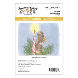 Spellbinders Cling Rubber Stamps - House-Mouse Holiday Friends Collection - Holiday Glow RSC-036