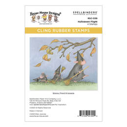 Spellbinders Cling Rubber Stamps - House-Mouse Holiday Friends Collection - Halloween Flight RSC-039
