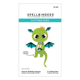 Spellbinders Etched Dies - Monster Birthday Collection - Dancin' Birthday Dragon S3-497