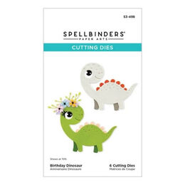 Spellbinders Etched Dies - Monster Birthday Collection - Birthday Dinosaur S3-498