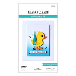 Spellbinders Etched Dies - Showered with Love Collection - Duck with Umbrella (by Vicky Papaioannou) S4-1261