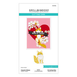 Spellbinders Etched Dies - Bibi's Cats and Pugs Collection - Cheerful Kittens (by Bibi Cameron) S4-1342