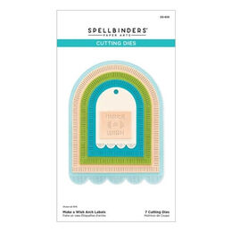 Spellbinders Etched Dies - Monster Birthday Collection - Make a Wish Arch Labels S5-619