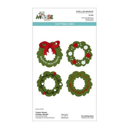 Spellbinders Etched Dies - Say Cheese Classic Mouse Christmas Collection - Classic Mouse Holiday Wreath S6-265