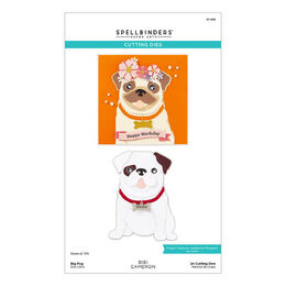 Spellbinders Etched Dies - Bibi's Cats and Pugs Collection - Big Pug (by Bibi Cameron) S7-248